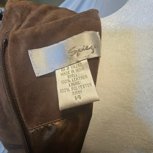 Spiegel Vintage Brown Suede‎ Leather Sleeveless Tunic Tank Top Western Size 14 - Picture 4 of 5